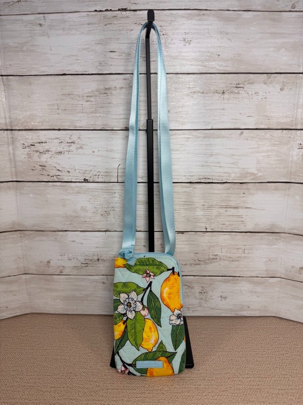 Vera Bradley Citrus Lemon Floral RFID Smartphone Crossbody Pouch Bag